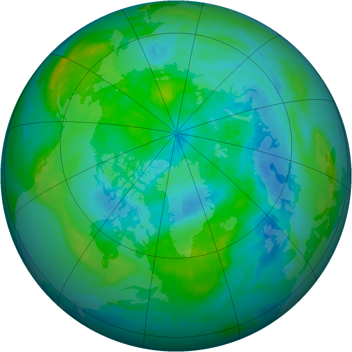 Arctic ozone map for 09 September 1988